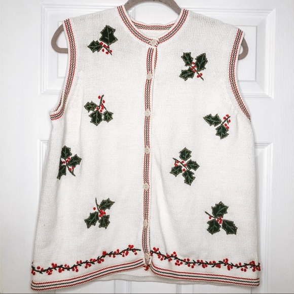 Ugly Christmas Sweater Jackets & Blazers - Vintage Ugly Christmas Sweater Knit Vest